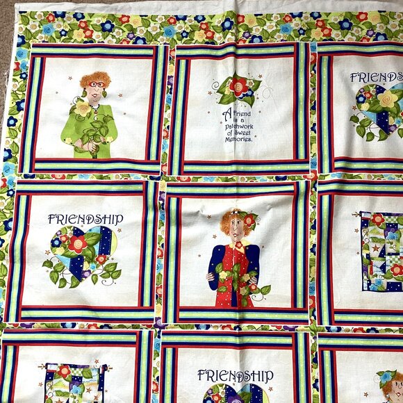 Friendship Patchwork by Jody Houghton Fabric Panel Cotton Quilting Sewing - Picture 1 of 7
